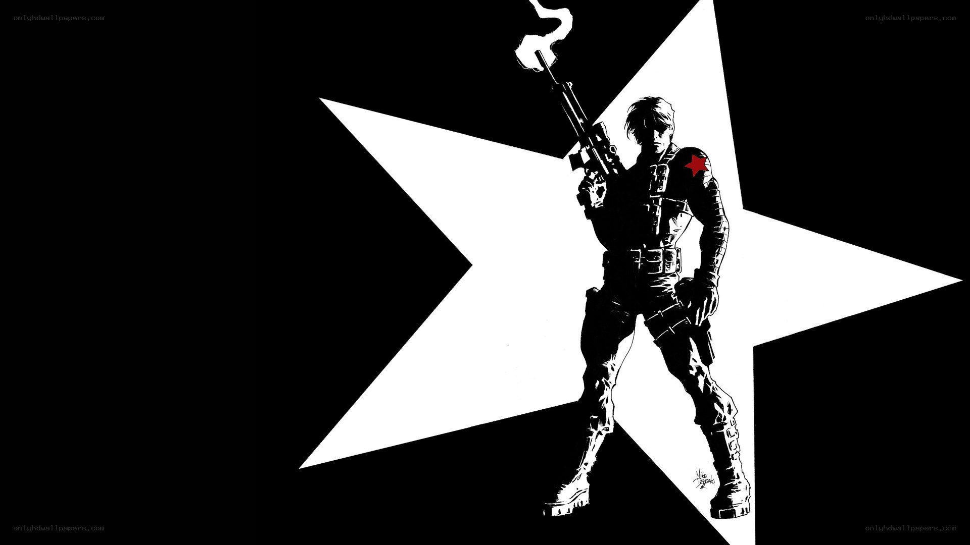 soldier with rifle and star