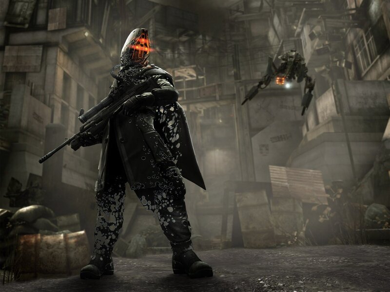 Soldier with Rifle — Black, Dramatic, 3d Render, Robot