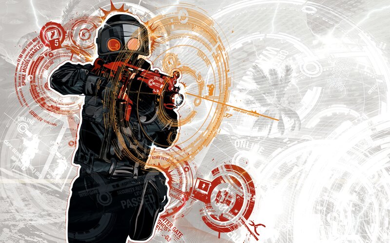 Soldier with Rifle — Black, Dramatic, Digital Art, Holographic Display