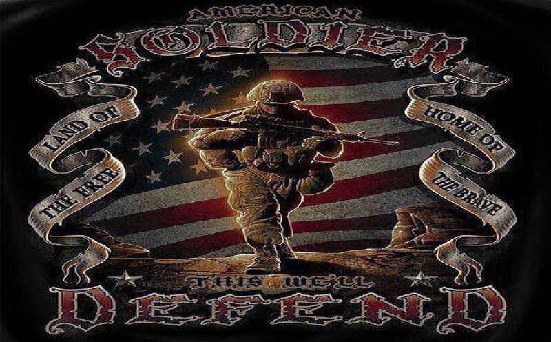 Soldier with Rifle — Black, Patriotic