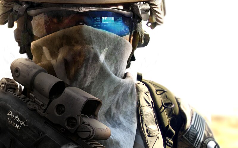 Soldier with Rifle — Brown, Dramatic, Afternoon, Digital Art, Helmet