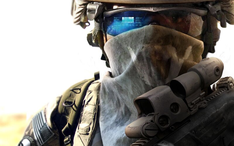 Soldier with Rifle — Brown, Dramatic, Digital Art, Helmet