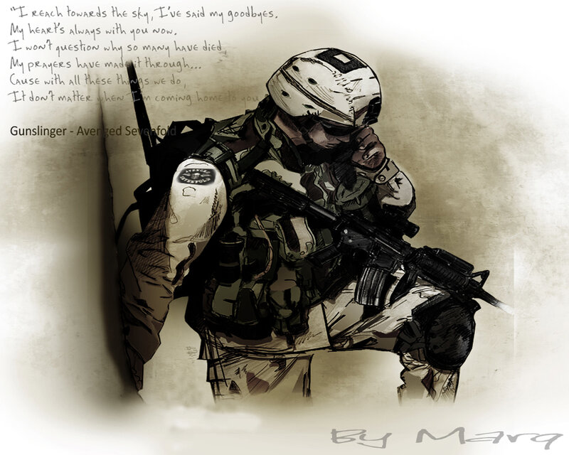 Soldier with Rifle — Brown, Somber