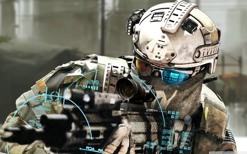 Soldier with Rifle — Gray, Tense
