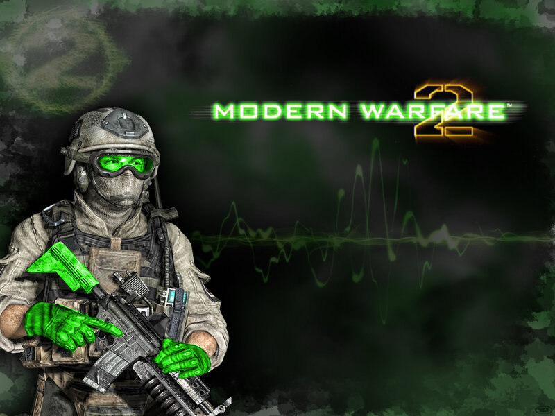 Soldier with Rifle — Green, Dramatic, Digital Art, Goggles