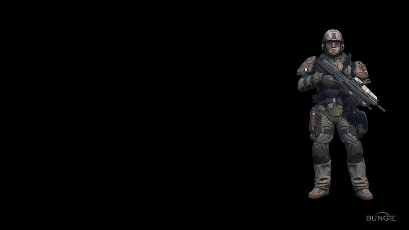 soldier with rifle in dark background