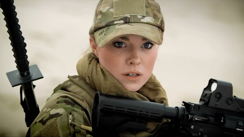 soldier with rifle in desert