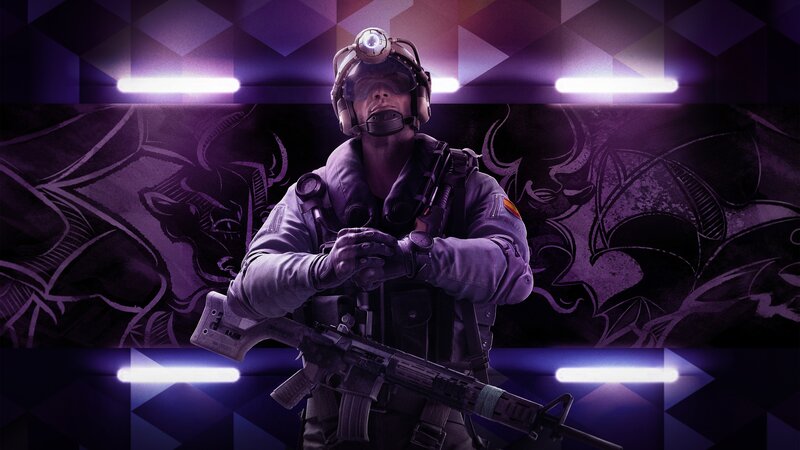 Soldier with Rifle — Purple, Dramatic, Night, Digital Art
