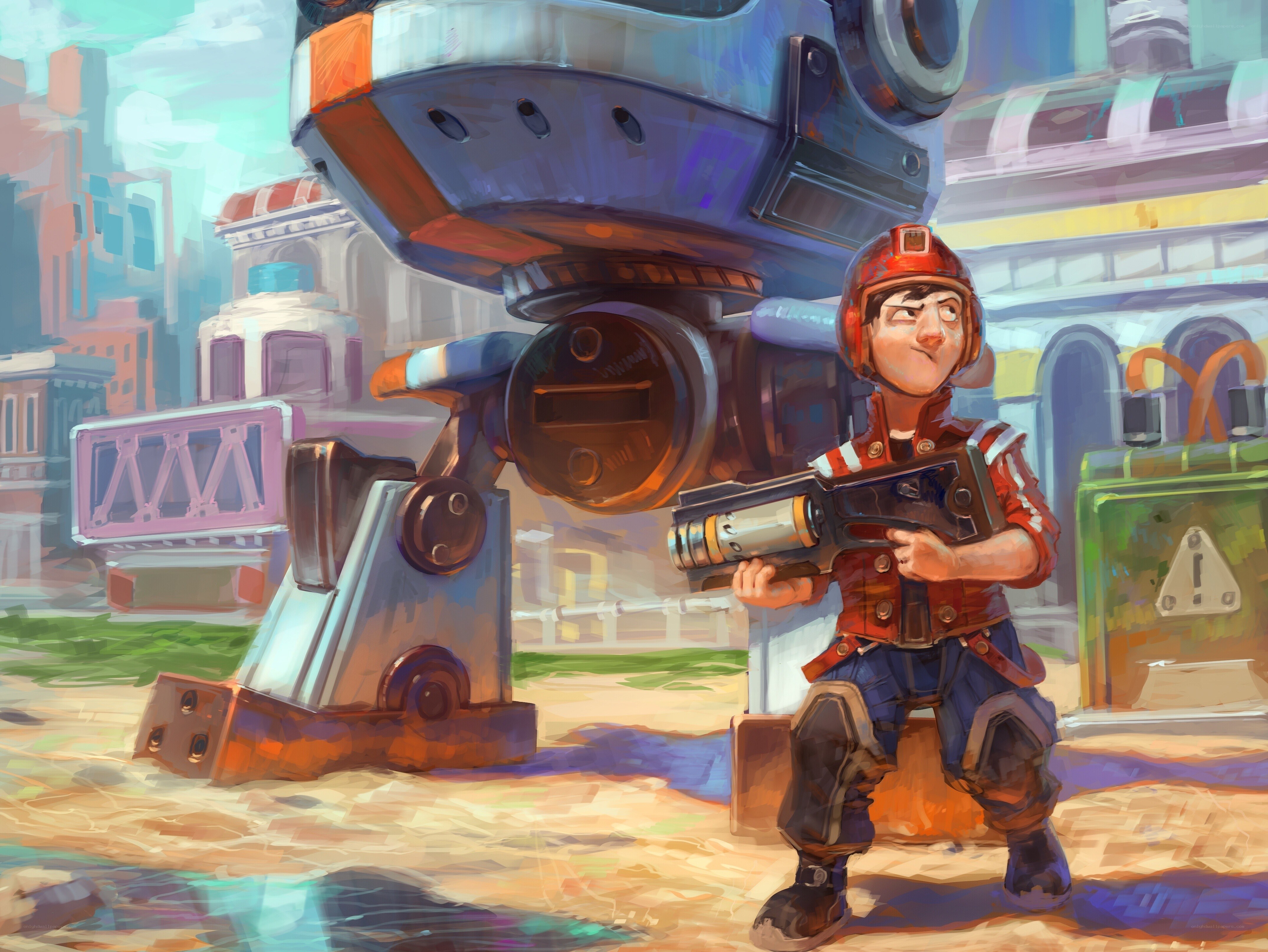 soldier with robot companion