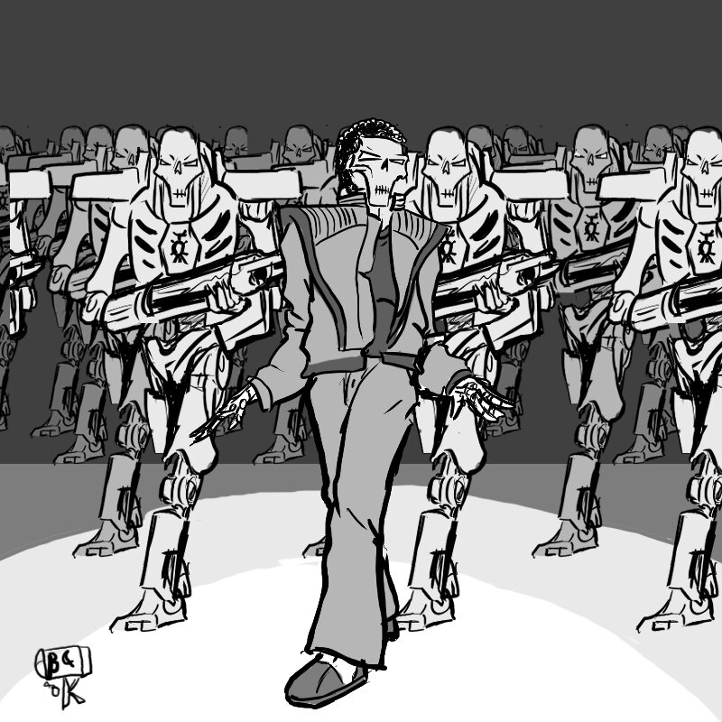 soldier with robotic army