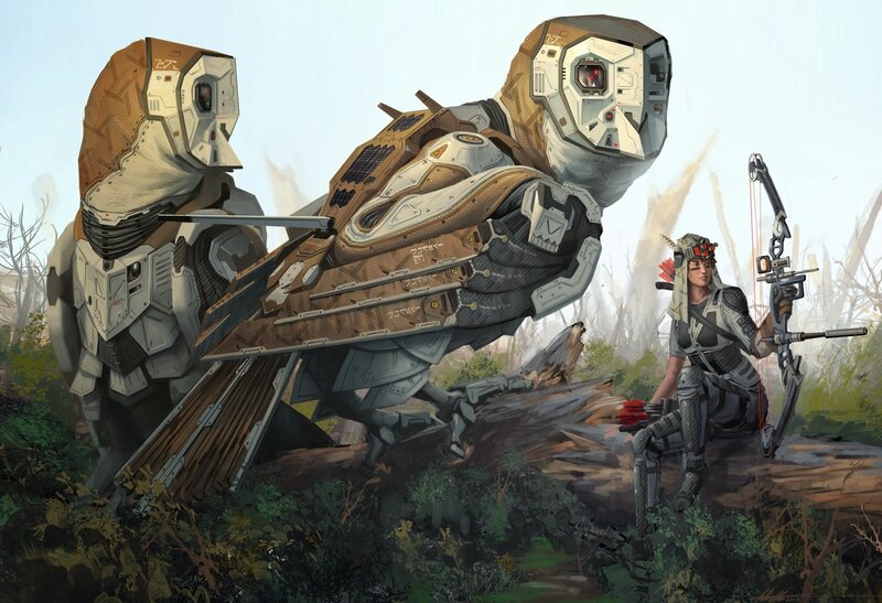 Soldier with Robotic Birds — Brown