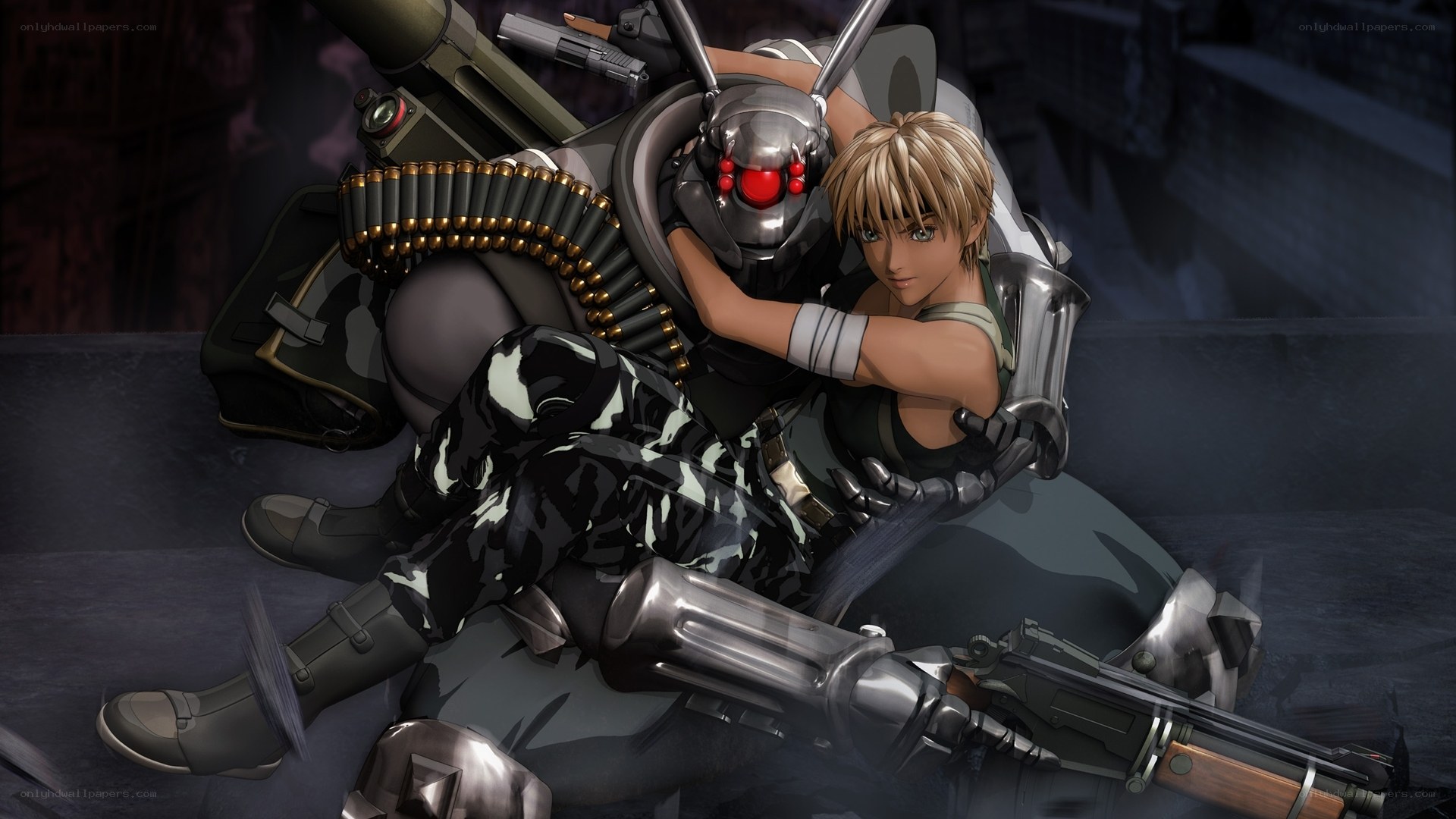 soldier with robotic companion