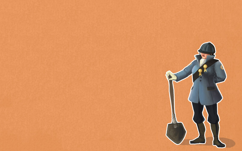 soldier with shovel