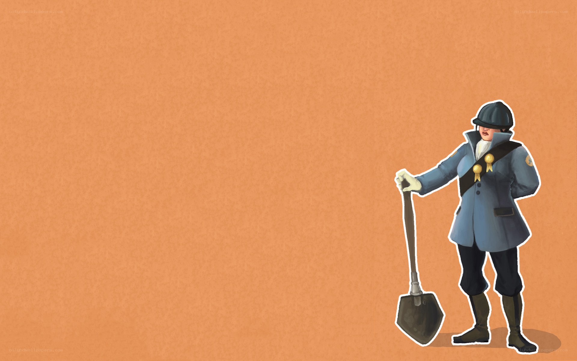 soldier with shovel