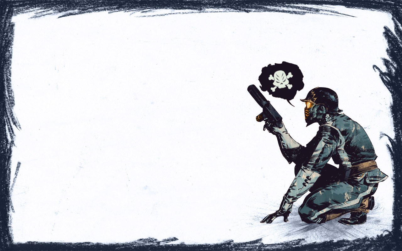soldier with skull emblem