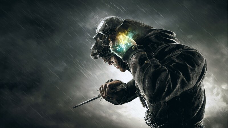Soldier with Skull Helmet — Black, Dramatic, Night