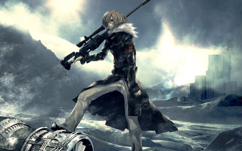 soldier with sniper rifle