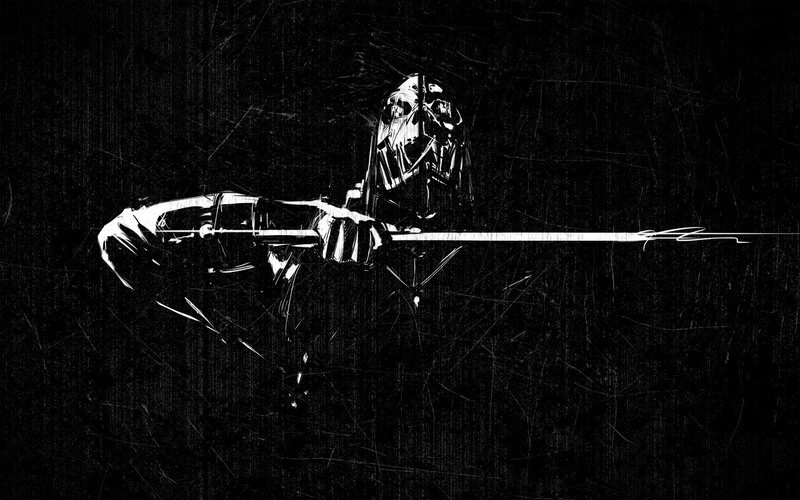 Soldier with Spear — Black, Dramatic, Digital Art, Mask