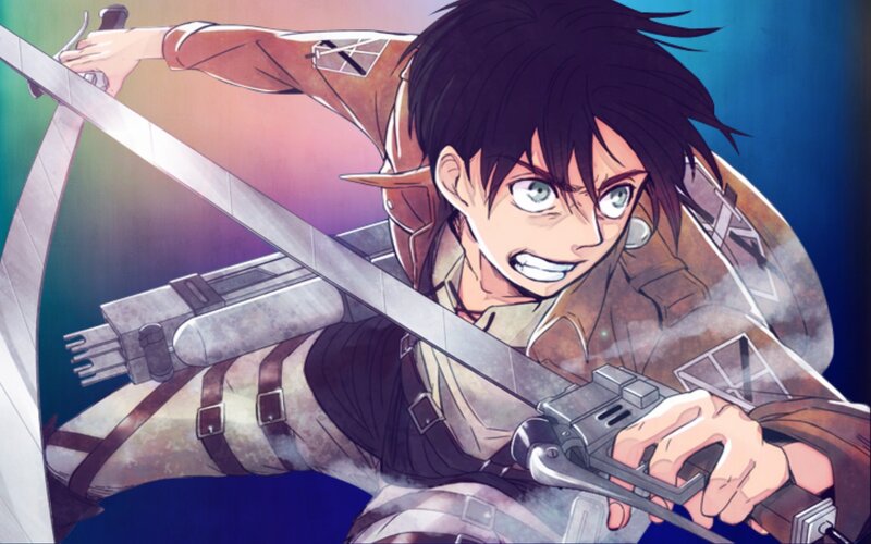 Soldier with Sword — Blue, Dramatic, Anime, Military Gear