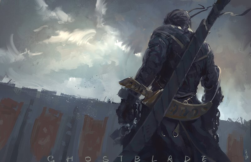 Soldier with Sword — Gray, Dramatic