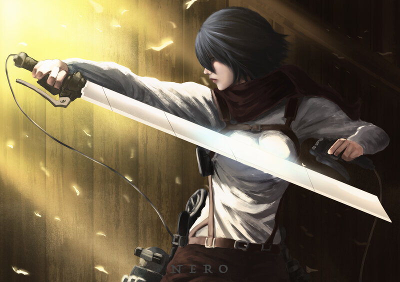 Soldier with Sword — White, Dramatic, Digital Art