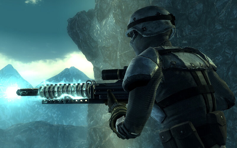 Soldier with Weapon — Blue, Dramatic, 3d Render