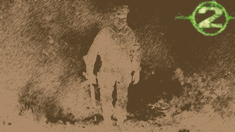 soldier with weapon in sepia