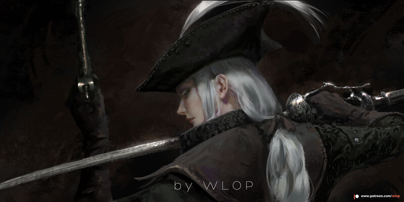 Soldier with White Hair — Black