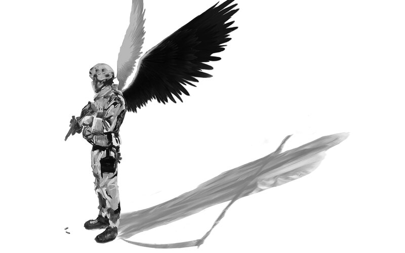 Soldier with Wings — Black