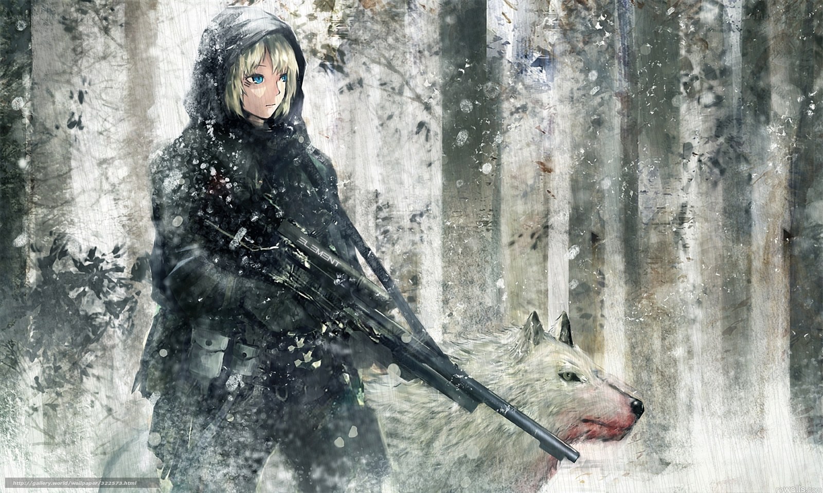 soldier with wolf in snow