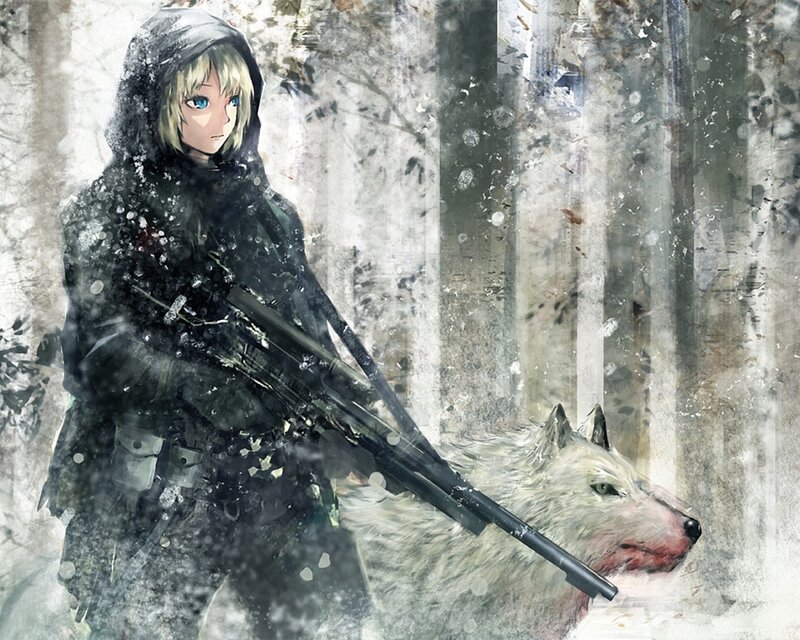 Soldier with Wolf