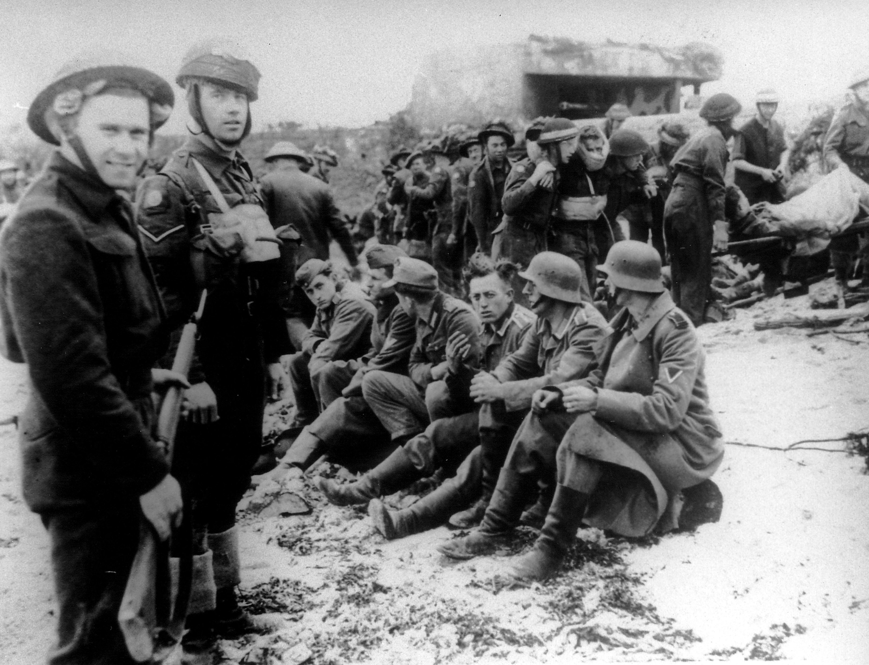 Soldiers after a battle