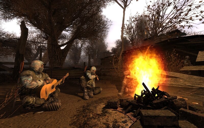 Soldiers around a campfire