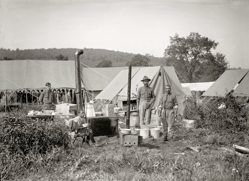 Soldiers at a campsite