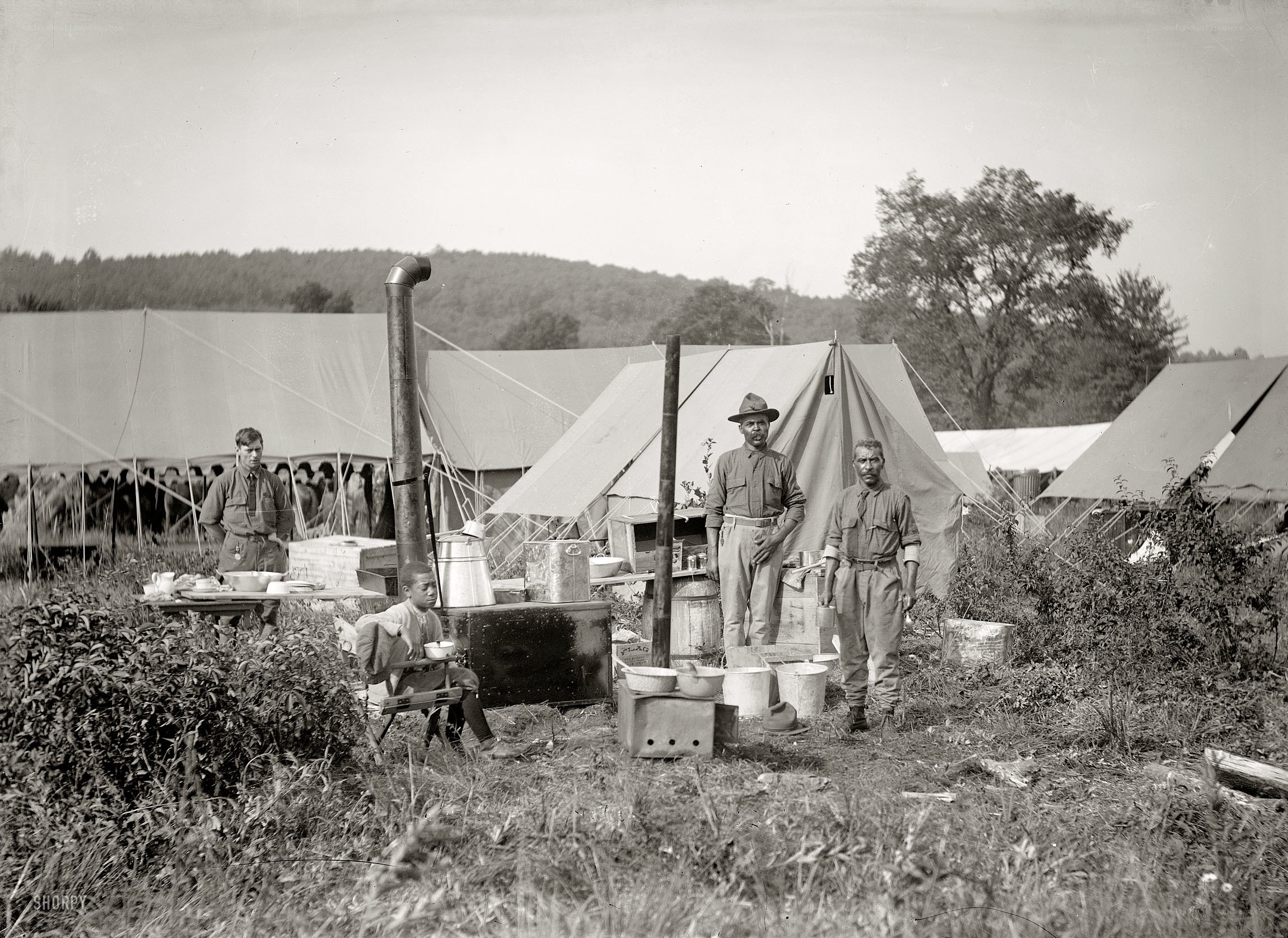 Soldiers at a campsite