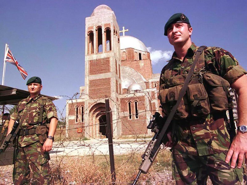 Soldiers at a church in Cyprus