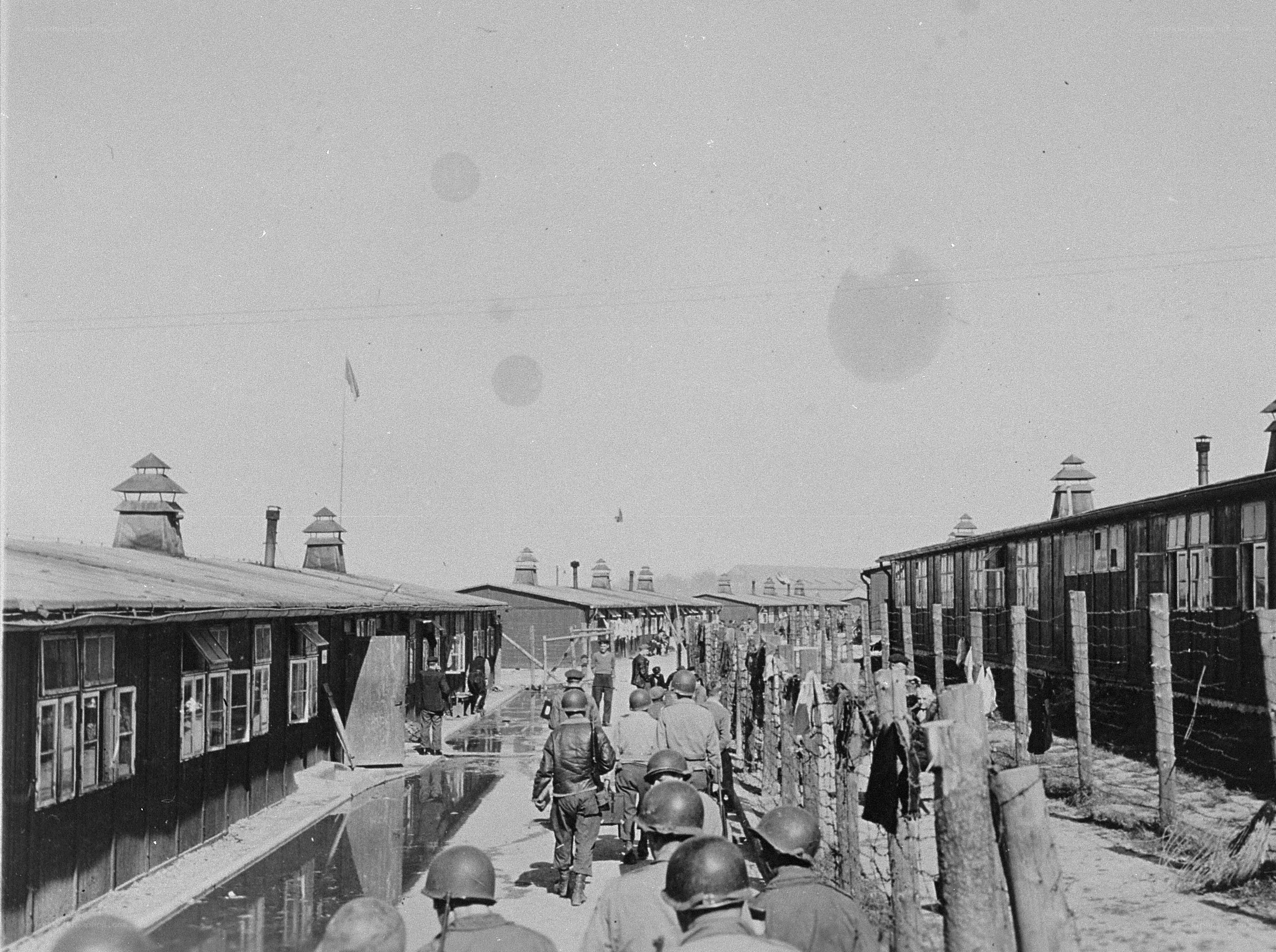 Soldiers at a concentration camp