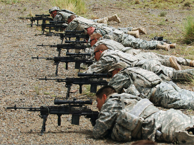 Soldiers at a firing range