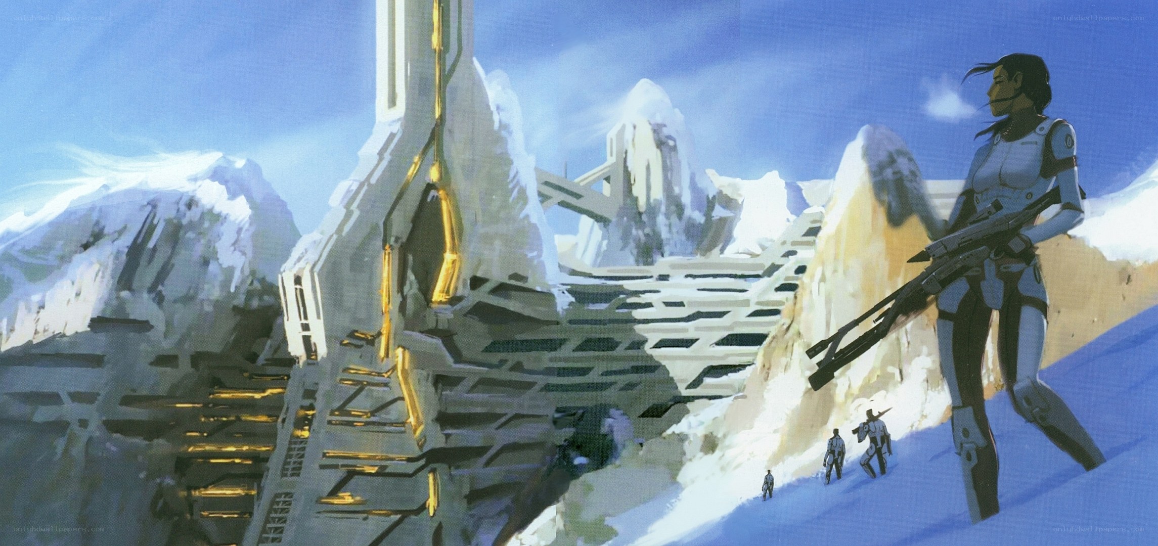 Soldiers at a futuristic base