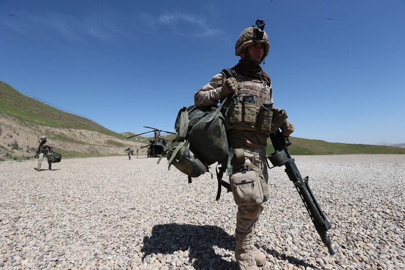 Soldiers at a military base