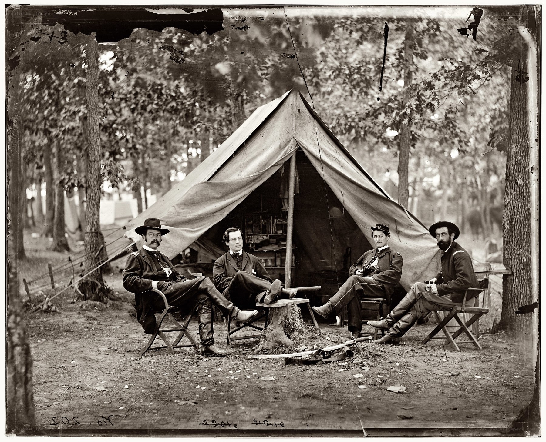 Soldiers at campsite