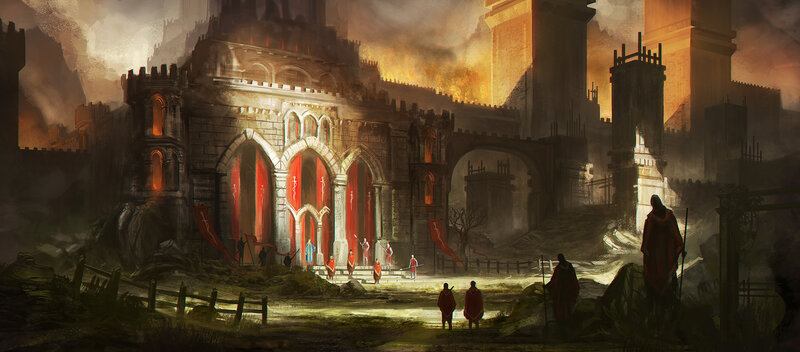 Soldiers at Castle Gate — Gray
