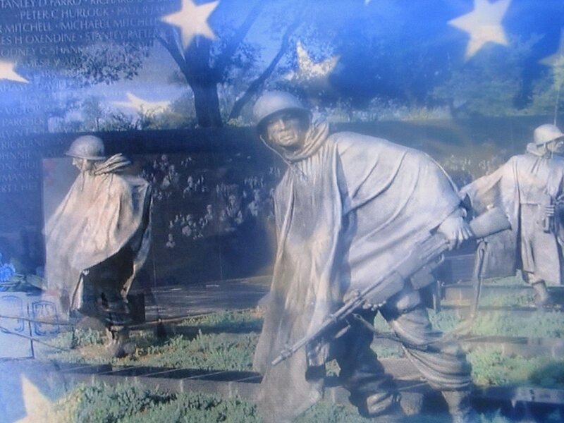 Soldiers at Memorial — Blue