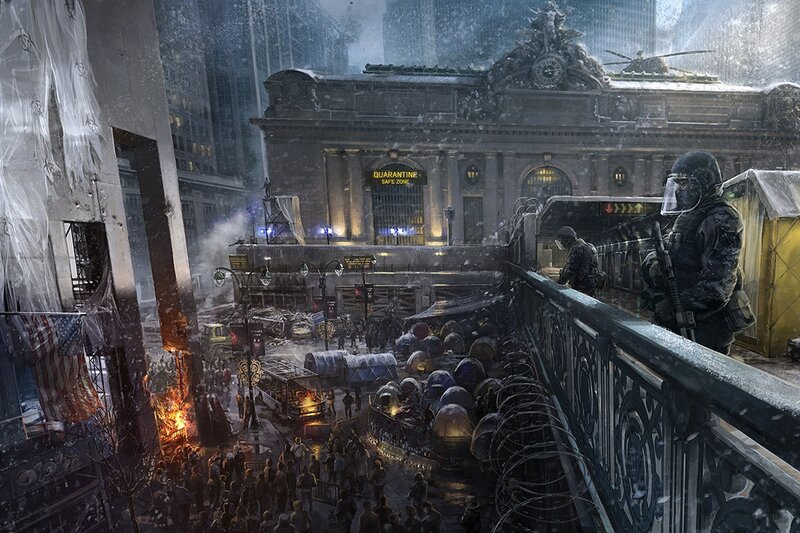 Soldiers at Quarantine Zone — Gray, Dramatic