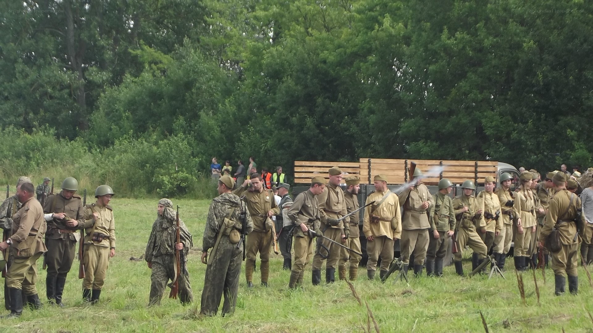 Soldiers at reenactment event