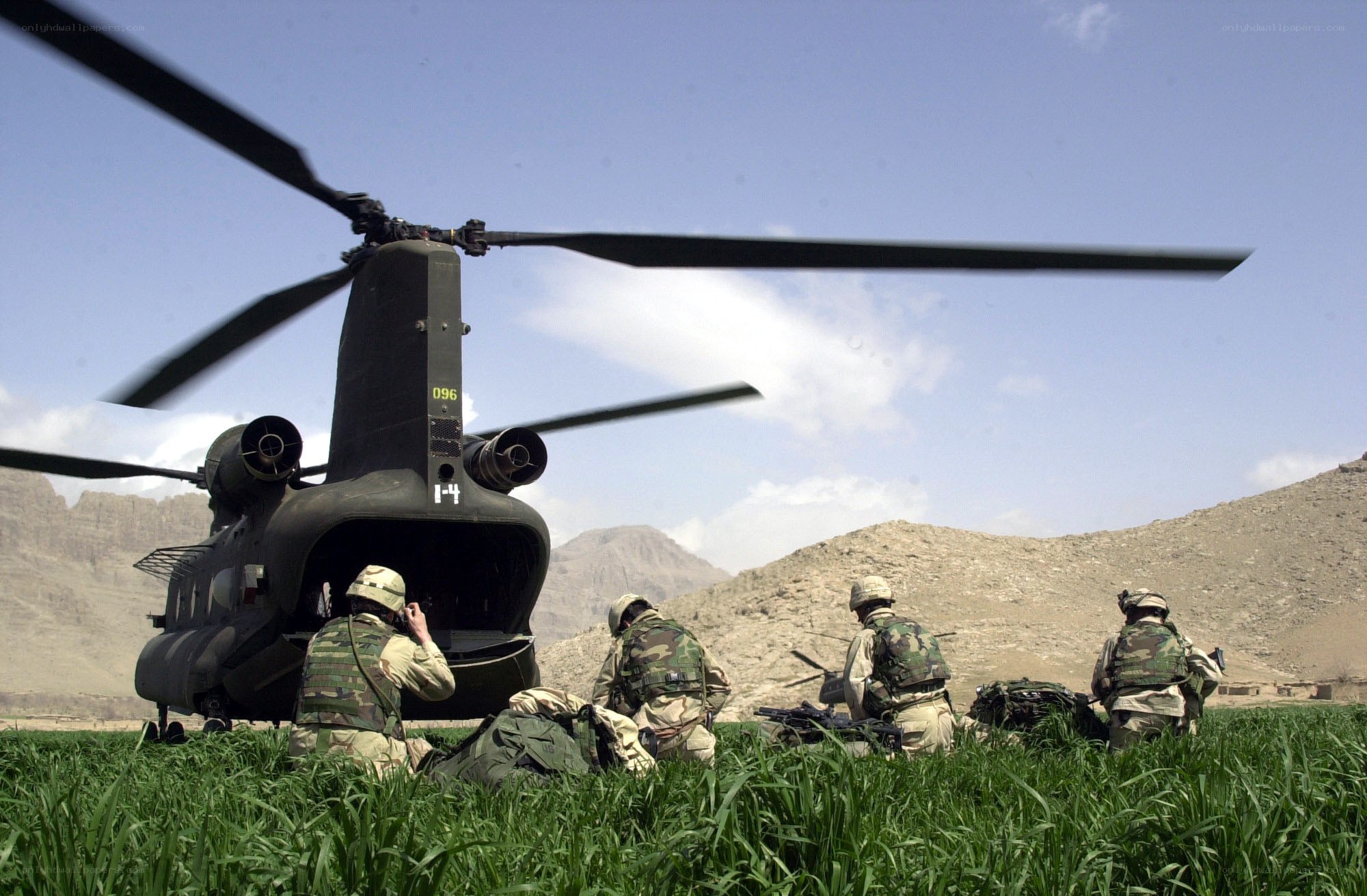 Soldiers boarding helicopter