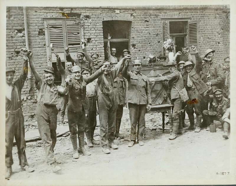 Soldiers celebrating victory