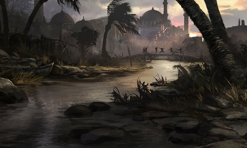 Soldiers Crossing a River — Gray