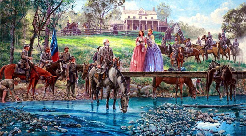 Soldiers Crossing River