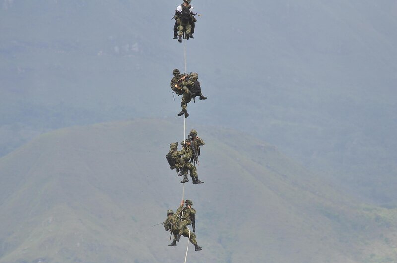 Soldiers Descending Rope
